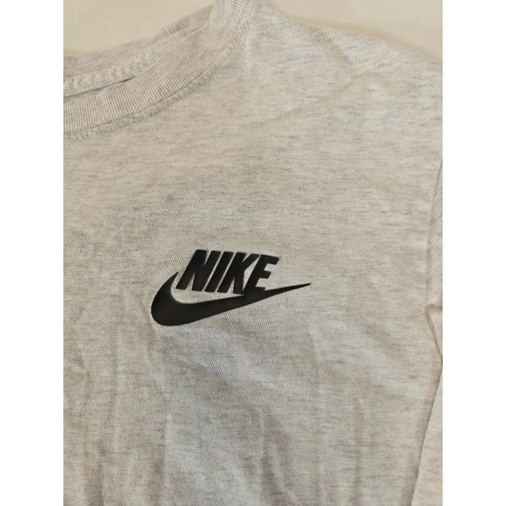 Nike The Nike Tee‎ Long Sleeve Shirt Mens Gray Heather Logo M-READ DESCRIPTION